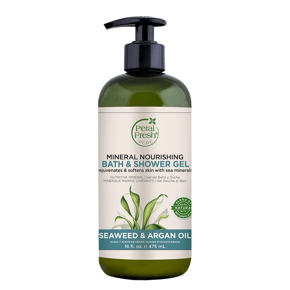 PETAL FRESH MINERAL NOURISHING BATH & SHOWER GEL SEAWEED & ARGAN OIL 475ML
